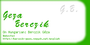 geza berczik business card