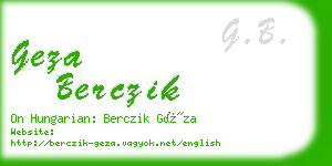 geza berczik business card